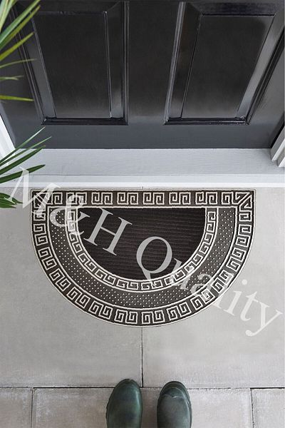 M&H Quality Outer Door Mat Oval Silver Color Non-Slip Base