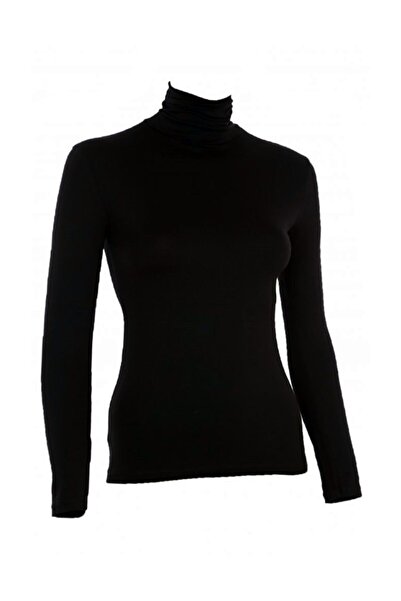 Stormbia Boğazlı Uzun Kollu Beyaz Badi Viscose Penye