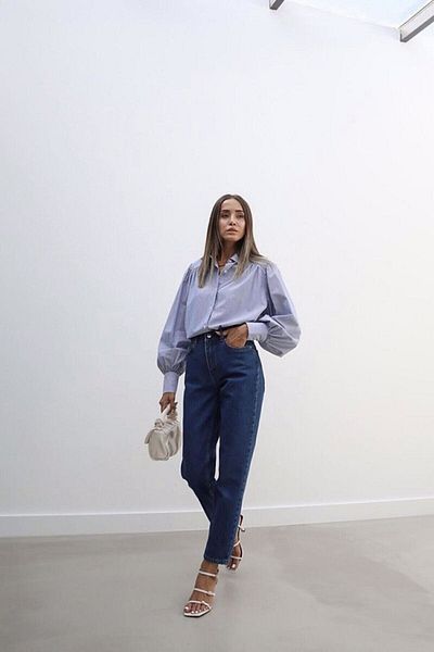 DRC trend Pantaloni Silvia Deep Blue Lycra Mom Jean
