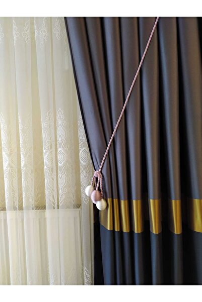 ÖzenEvim 4 Toplu Fon Perde Toplama Aparatı Kornişe Takmatik Beyaz Pembe Tavan Braçolu ( 2 Adet)