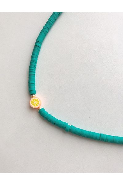 Çiser Lemon, Orange Prong Fimo Necklace