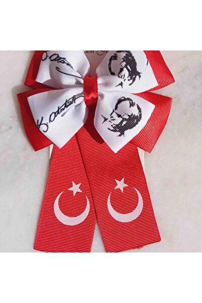 Sare Çocuk Giyim صورة أتاتورك، العلم، نجمة القمر، مشبك أحمر أبيض، مشبك 29 أكت...