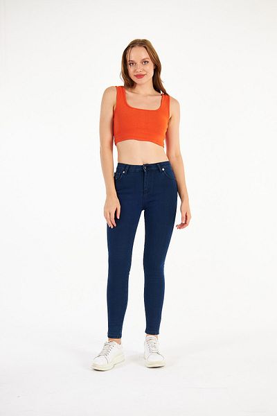 Bella denim Navy Blue Lycra Slim Fit