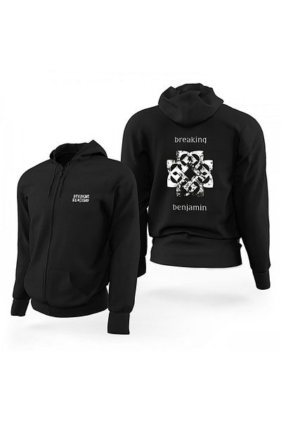Z zepplin Φούτερ με κουκούλα Breaking Benjamin Classic Black Zippered Limited Edition