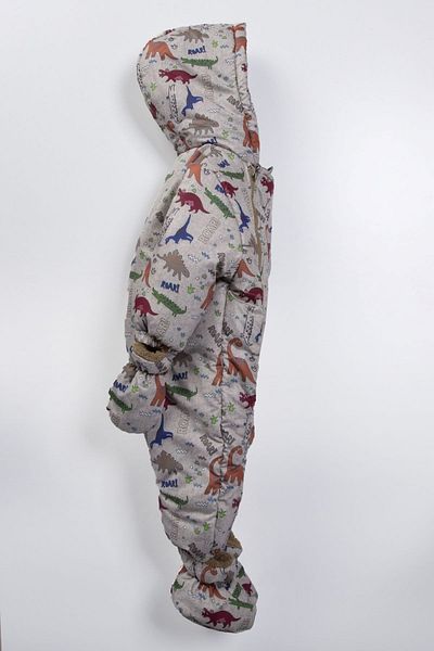 PODIUM GYM Zippered Hooded Welsoft Jumpsuit with Cute Dinosaurs Figures