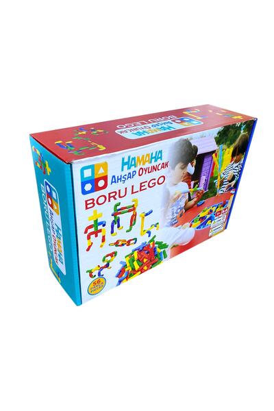 HAMAHA Eğitici Ahşap Oyuncak 56 Parça Boru Yapı Oyuncak Seti