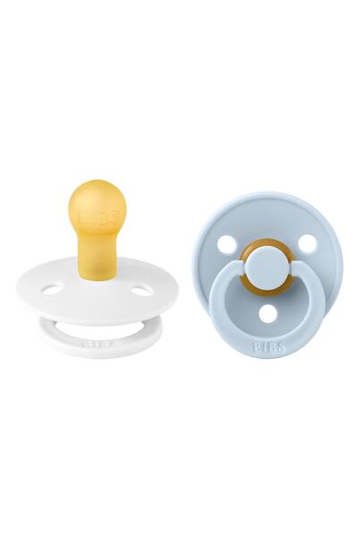 Bibs Colour Ikili Kauçuk Emzik-white/baby Blue 0-6 Ay