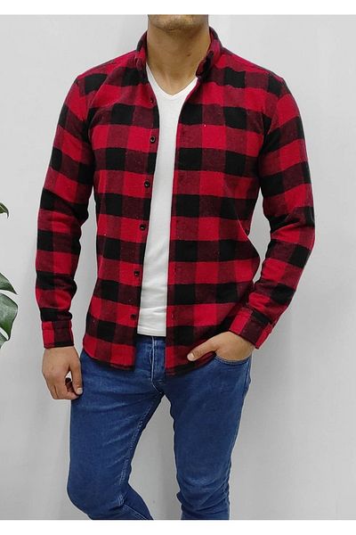 YNGMENCLASS Thick Cotton Plaid Lumberjack Shirt