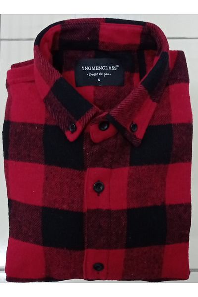 YNGMENCLASS Thick Cotton Plaid Lumberjack Shirt