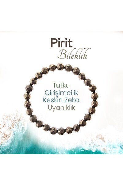 Alp Doğal Taş Fasetli Prit Doğaltaş Bileklik 8 Mm, B998