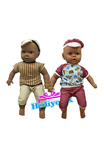 hediyecik Gövdesi Dolgulu Oyun Arkadaşım Zenci Et Bebek 60 Cm