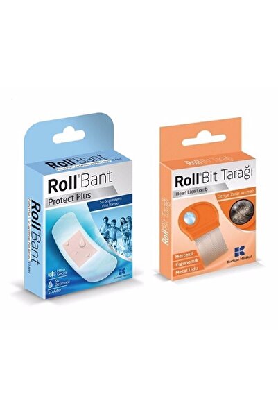 Roll Bant Protect Plus Su Geçirmez Yara Bandı 10lu + Bit Tarağı Deriye Zarar Vermez Mercekli