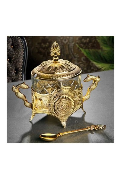 Kosova Srk13008.K18 Glass Gold Sugar Bowl