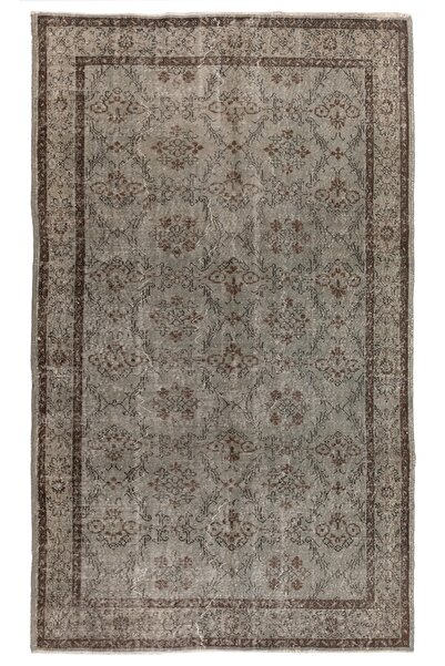 Tekin (173 X 285 CM) Gri Tonlarda El Dokuması Anadolu Halısı, Sade Ve Düz Isparta Halısı