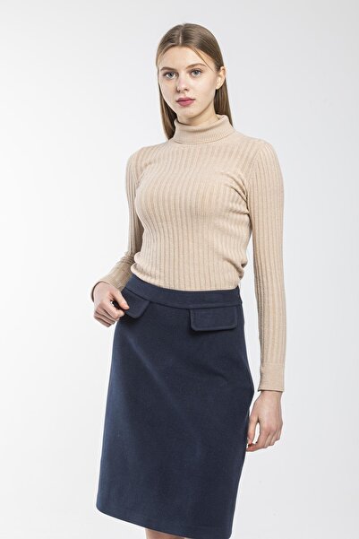 Pitti Women's Navy Blue Stitched Skirt 20993