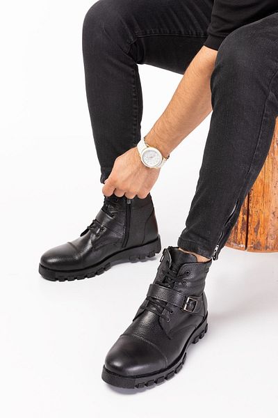 maximoda Γνήσιες δερμάτινες μπότες αδιάβροχες και κρύες με γούνα στο εσωτερικό