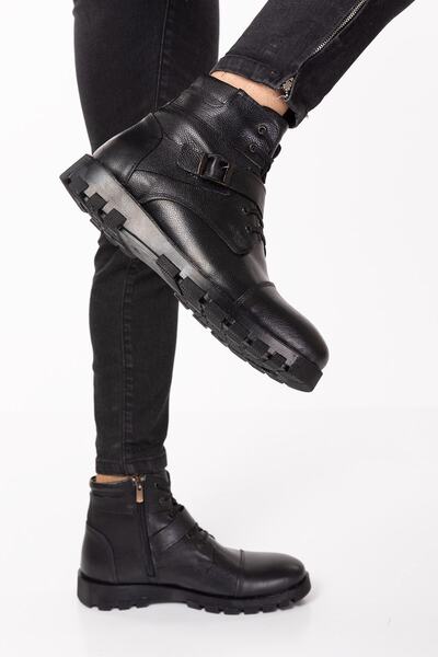 maximoda Γνήσιες δερμάτινες μπότες αδιάβροχες και κρύες με γούνα στο εσωτερικό