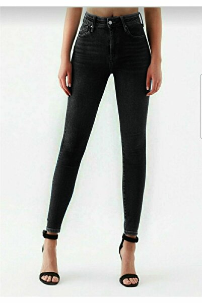LİMABEL Alice Anthracite Skinny Denim Trousers With Lycra High Waist