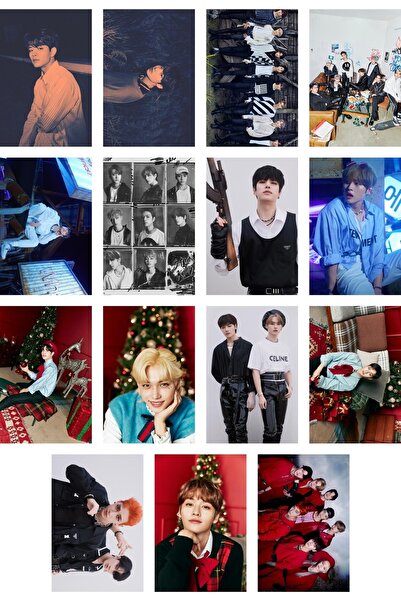 Postifull Stray Kids Poster Seti, Arkası Yapışkanlı K-pop Poster Kolaj Seti - 60 Adet, 10cm*15cm, Kutulu Set