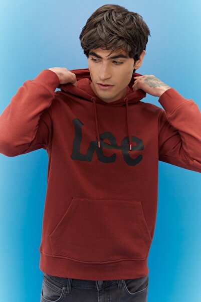 Lee L212021810 Ανδρικό φούτερ με κουκούλα, κανονική εφαρμογή, κανονικό κόψιμο, 100% βαμβάκι, χρώμα Wine