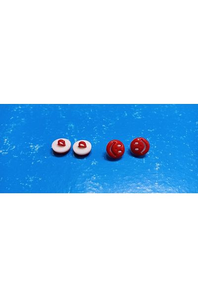 Benim Marifetlerim Smiling Face Red Baby Button 7 Pieces