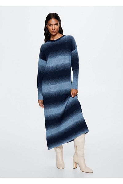 MANGO Woman Striped Jersey Dress