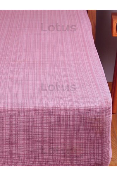 Lotusline طقم ملاءة سرير مطاطية بنمط فرشاة Ranforce مفردة مبطنة باللون البرقوق 120x200