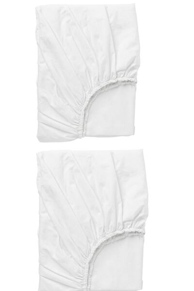 Lotusline Λευκό Σετ Σεντόνια Πολυτελείας Μονό - Ελαστικό Μαξιλάρι, 120*200