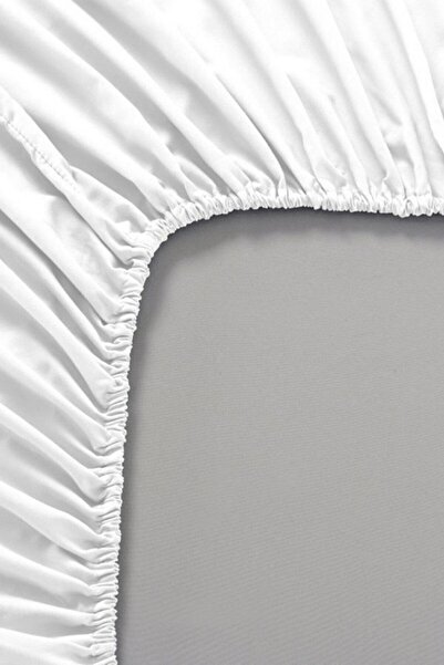 Lotusline Luxury Cotton Single Bed Sheet Set - 100*200 Fabric with Elastic and Pillows - White