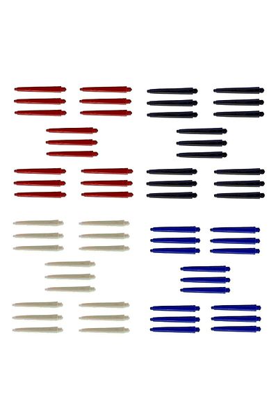 DARTSAN 60 Pieces (20 Sets) 35 Mm Short Dart ShaftMixed ColorWhite, Red, Blue, Black