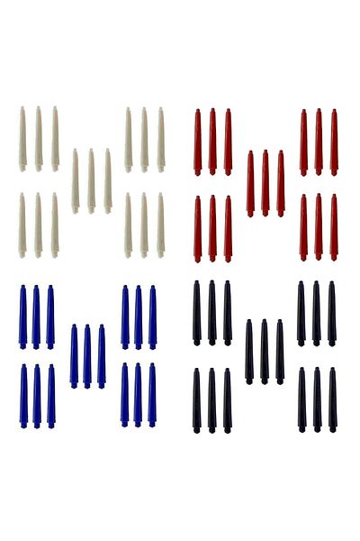 DARTSAN 60 Pieces (20 Sets) 41 Mm Midi Dart ShaftMixed ColorWhite, Red, Blue, Black