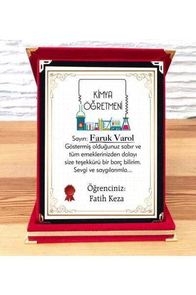 nilhediye Kimya Öğretmenine Plaket