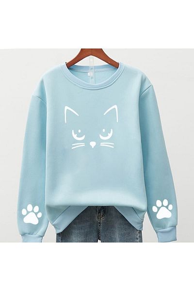 Machetta Hanorac oversize cu imprimeu Meov Cat pentru copii