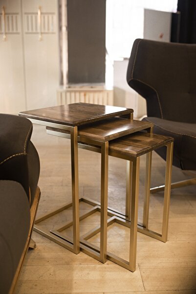 ATS Dekor Endüstriyel Tasarım 3'lü Zigon Koltuk Ve Yan Sehpa .