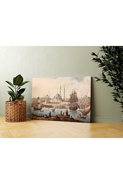 Carmen Jean-baptiste Hilair - Yeni Camii Ve Istanbul Limanı Kanvas Tablo