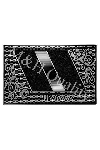 M&H Quality Floral Model Welcome Summer Door Mat Gray Color