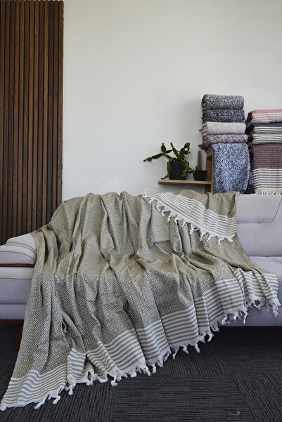 Mutlu Çeyiz Maxi Cotton 170x220 Cm Brown Sofa Sofa Bed Cover Multi-Purpose Non-Slip Anti-Sweat Seat Cover