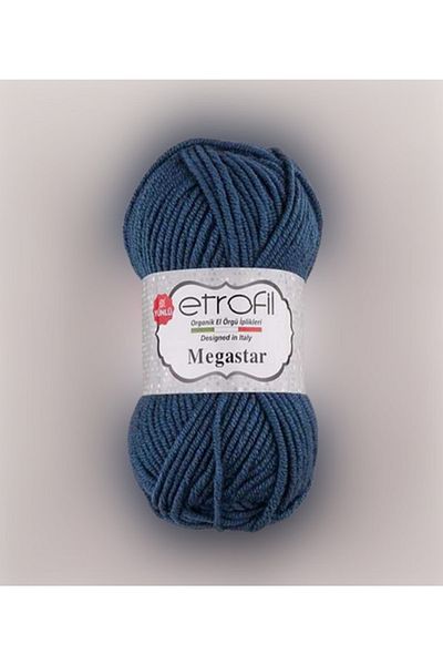 Etrofil Megastar 75096 Petrol Blue 25% Wool Blended Thick Thread Cardigan Vest Scarf Beanie Thread