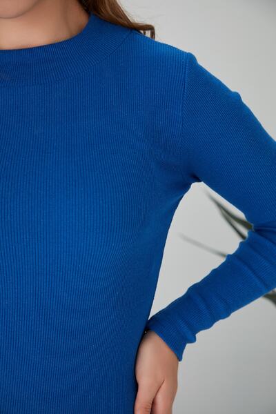 CATSPY Kadın Halter Yaka Uzun Kollu Fitilli Elbise