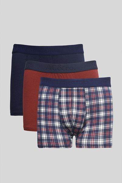 ALTINYILDIZ CLASSICS Ανδρικό Premium βαμβακερό Navy Blue-μπορντό Πακέτο 3 εύκαμπτων μπόξερ