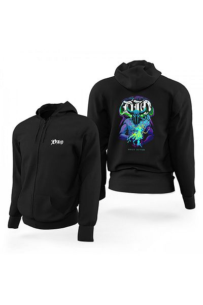Z zepplin Dio Holy Diver черен суитшърт с качулка и цип в ограничено издание