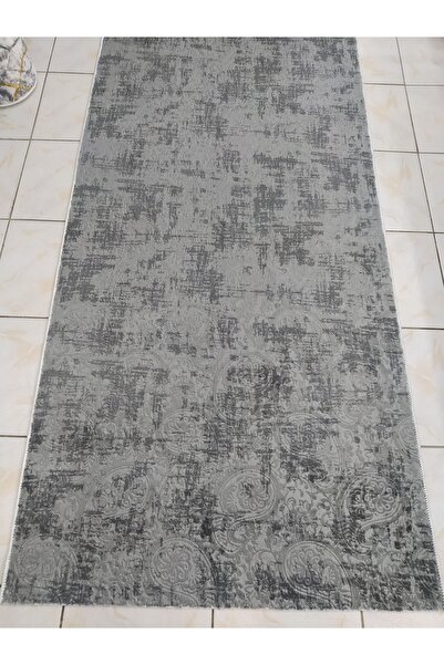 Dinarsu Yıkanabilir Kaymaz Tabanlı Jel Yolluk - Halı Nevra Antrasit