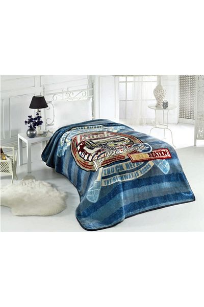 MİNK Tema Licensed Offroad Gray Blanket Single 160x220 Cm