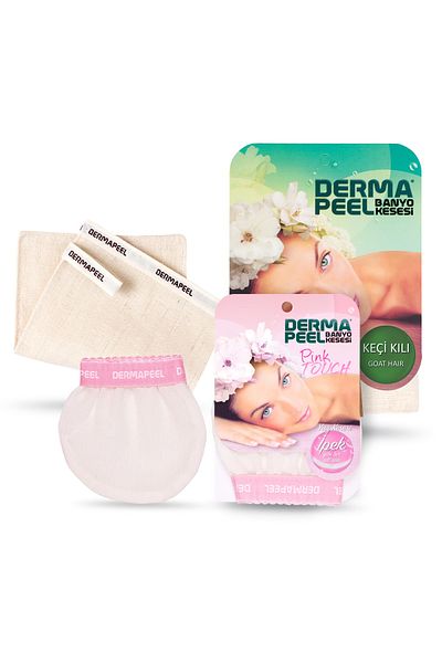 Dermapeel Goat Hair Bath Scrub Pink Touch Face Scrub Set