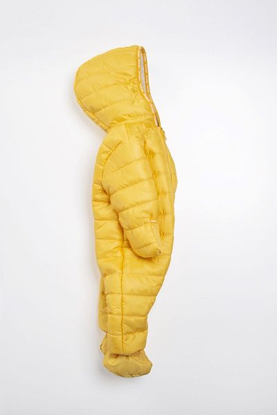 PODIUM GYM New Trend Mustard Winter Slippers Footed Hooded Cosmonaut Jumpsuit