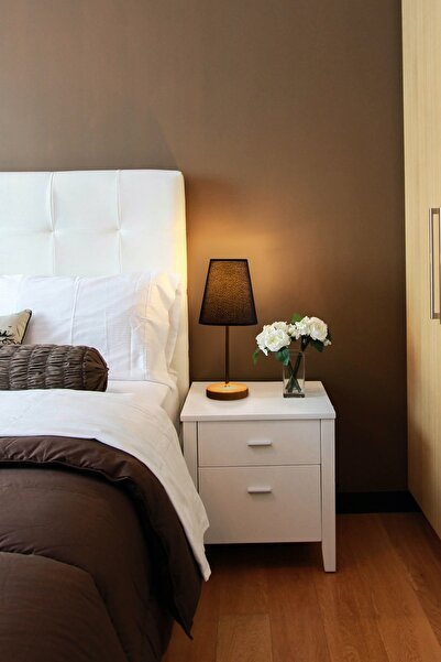 BY-LAMP Lampshade Table Lamp Bedroom Night Light Black Hat Metal Gold Body Lampshade