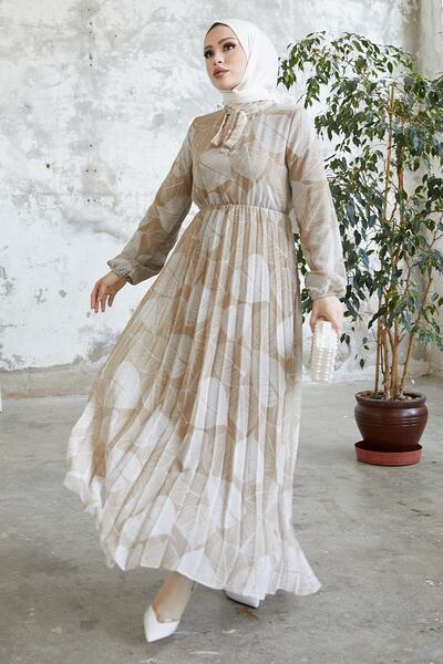 InStyle Cindy fodros köntös Hidzsáb ruha - bézs