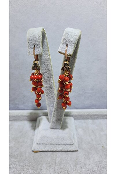 TMD AKSESUAR Mercan Doğal Taşlı Üzüm Antik Küpe