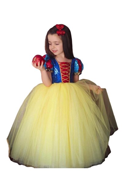 Genel Markalar Pamuk Prenses Kostümü Kız Çocuk Özel Tasarım Doğum Günü Elbisesi