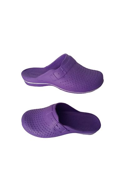 GEZER Unisex Μωβ-λευκές ριγέ παντόφλες μπάνιου
